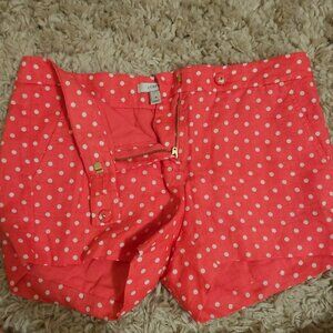 J. Crew size 4 linen polka dot shorts